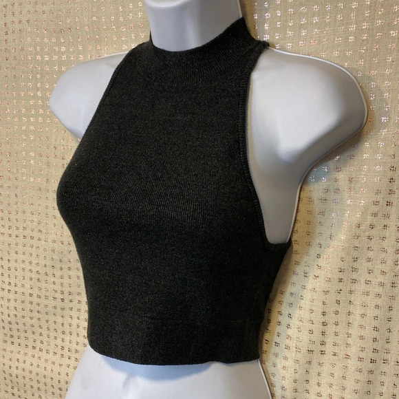 Victoria’s Secret Charcoal Grey Knit Hater with Hook Closure Back - Picture 7 of 7